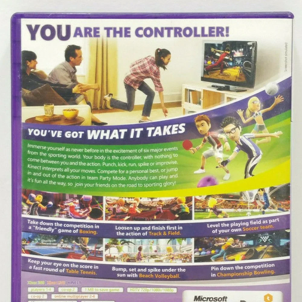 Kinect Sports (Microsoft Xbox 360, 2010) Video Game 5035E1M